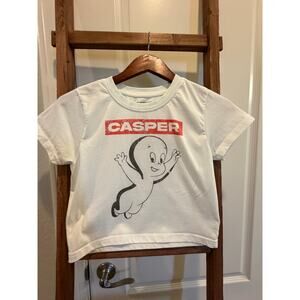 Casper the friendly ghost Graphic T Shirt Cream Short Sleeve Size S